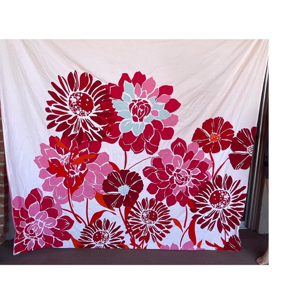 Pottery Barn Teen Kensington Duvet Cover Full Queen Red Pink White Reversible